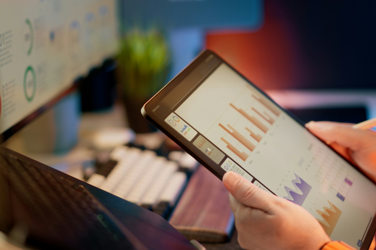 Charts on a tablet