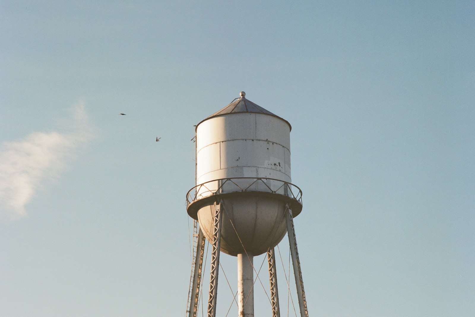 Water tower against the sky