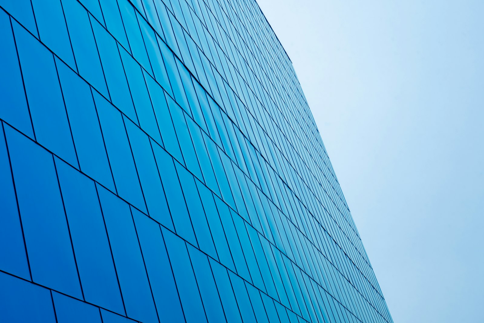 Blue glass facade