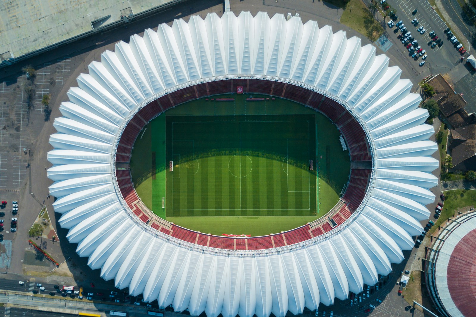 Aerial view of a stadium